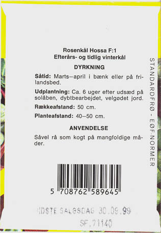 Rosenkl, Hossa F1, Brassica oleracea </i>L. var. <i>gemmifera